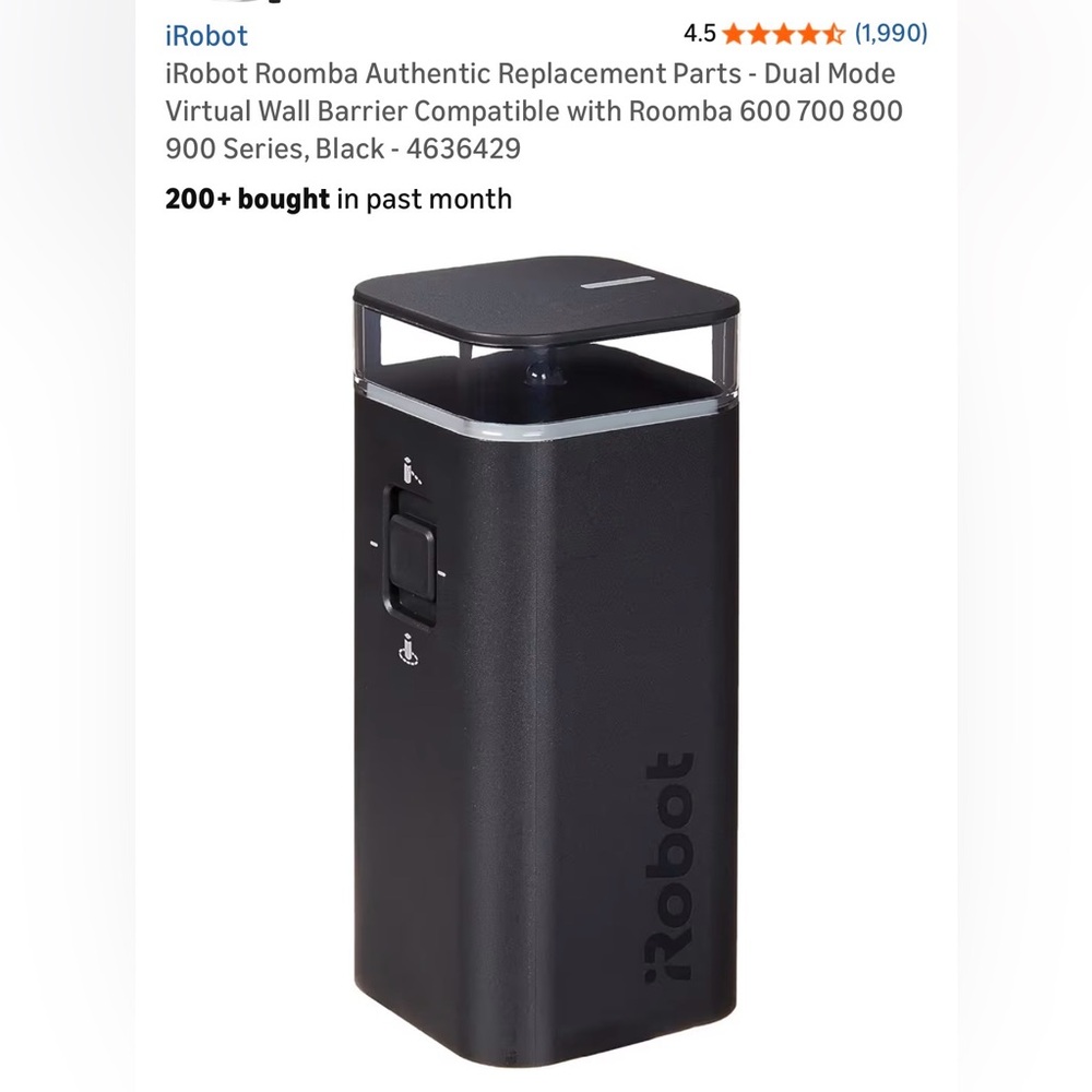 3 IROBOT ROOMBA AUTHENTIC REPLACEMENT DUAL MODE VIRTUAL WALL BARRIER - BLACK